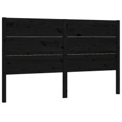 vidaXL Cabecero madera maciza de pino negro 146x4x100 cm