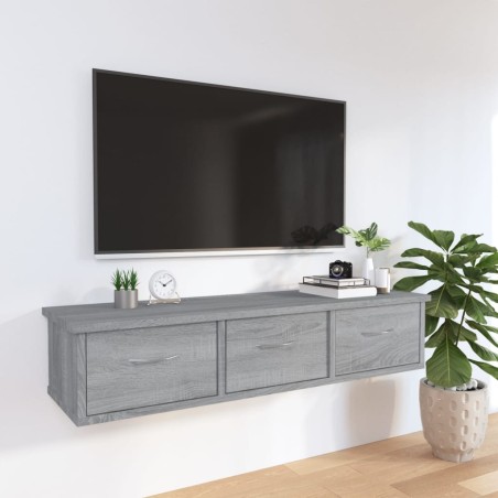 vidaXL Armario de pared madera contrachapada gris Sonoma 88x26x18,5 cm