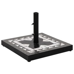 vidaXL Base de sombrilla cuadrada negro y blanco 12 kg