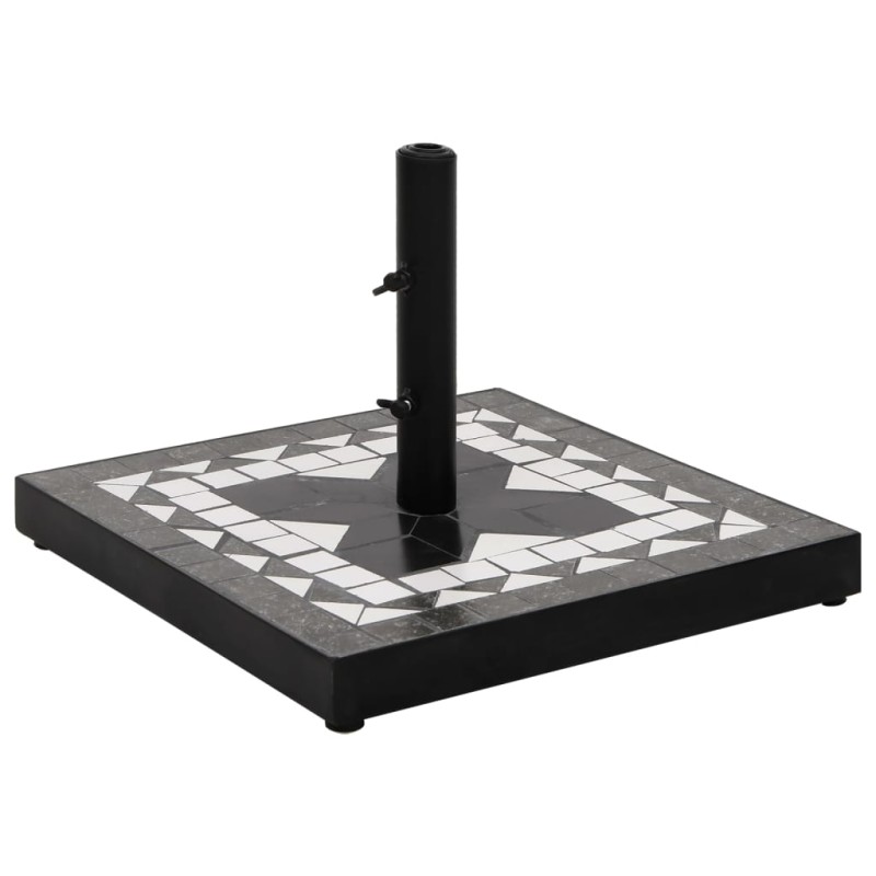 vidaXL Base de sombrilla cuadrada negro y blanco 12 kg vidaXL Base de sombrilla cuadrada negro y blanco 12 kg