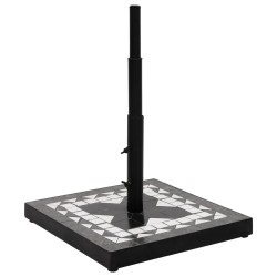 vidaXL Base de sombrilla cuadrada negro y blanco 12 kg