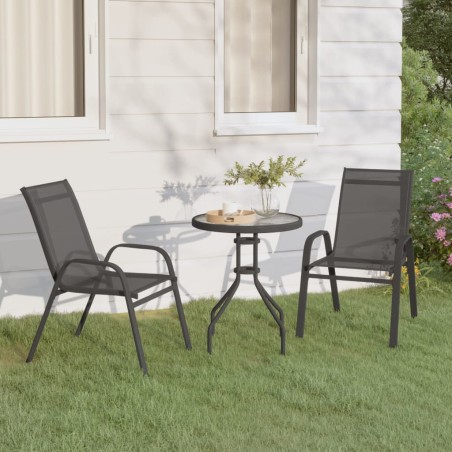 vidaXL Juego de bistro de jardín de 3 piezas gris