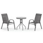 vidaXL Juego de bistro de jardín de 3 piezas gris vidaXL Juego de bistro de jardín de 3 piezas gris