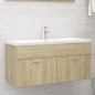 vidaXL Armario para lavabo contrachapada color roble 100x38,5x46 cm vidaXL Armario para lavabo contrachapada color roble 100x38,5x46 cm