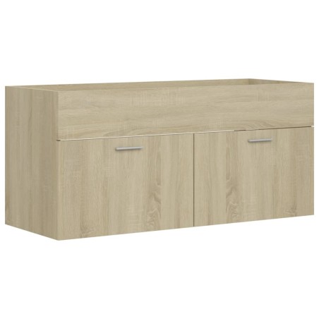 vidaXL Armario para lavabo contrachapada color roble 100x38,5x46 cm
