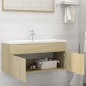 vidaXL Armario para lavabo contrachapada color roble 100x38,5x46 cm vidaXL Armario para lavabo contrachapada color roble 100x38,5x46 cm