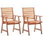 vidaXL Sillas de comedor de exterior 2 uds madera maciza de acacia vidaXL Sillas de comedor de exterior 2 uds madera maciza de acacia