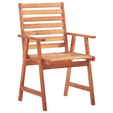 vidaXL Sillas de comedor de exterior 2 uds madera maciza de acacia