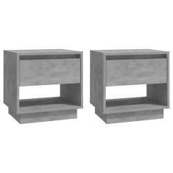 vidaXL Mesitas de noche 2 uds contrachapada gris hormigón 45x34x44 cm