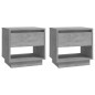 vidaXL Mesitas de noche 2 uds contrachapada gris hormigón 45x34x44 cm vidaXL Mesitas de noche 2 uds contrachapada gris hormigón 45x34x44 cm