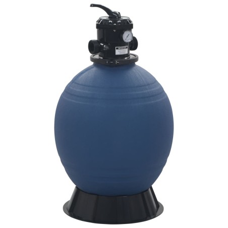 vidaXL Filtro de arena de piscina válvula de 6 posiciones azul 560 mm