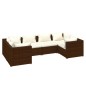 vidaXL Set muebles de jardín 6 piezas y cojines ratán sintético marrón vidaXL Set muebles de jardín 6 piezas y cojines ratán sintético marrón