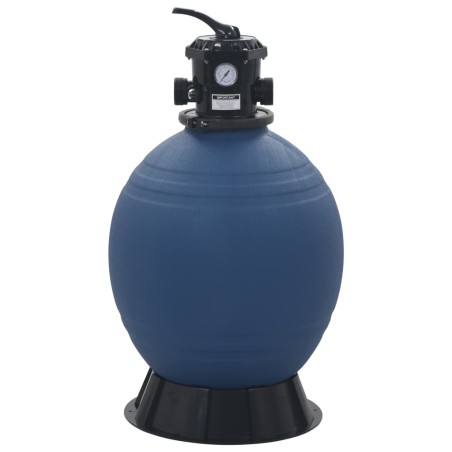 vidaXL Filtro de arena de piscina válvula de 6 posiciones azul 560 mm