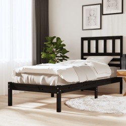 vidaXL Estructura de cama madera maciza de pino negra 100x200 cm
