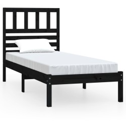 vidaXL Estructura de cama madera maciza de pino negra 100x200 cm
