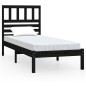 vidaXL Estructura de cama madera maciza de pino negra 100x200 cm vidaXL Estructura de cama madera maciza de pino negra 100x200 cm