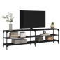 vidaXL Mueble de TV metal y madera contrachapada negro 180x30x50 cm vidaXL Mueble de TV metal y madera contrachapada negro 180x30x50 cm