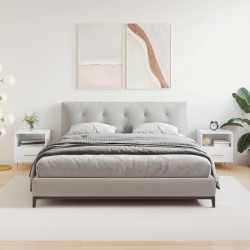 vidaXL Mesita noche 2 uds madera ingeniería blanco brillo 40x35x47,5cm