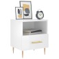 vidaXL Mesita noche 2 uds madera ingeniería blanco brillo 40x35x47,5cm vidaXL Mesita noche 2 uds madera ingeniería blanco brillo 40x35x47,5cm