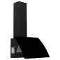 vidaXL Campana extractora de pared acero vidrio templado negro 60 cm