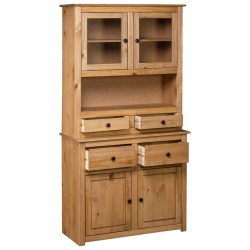 vidaXL Aparador de madera maciza de pino estilo Panamá 93x40,5x180 cm 