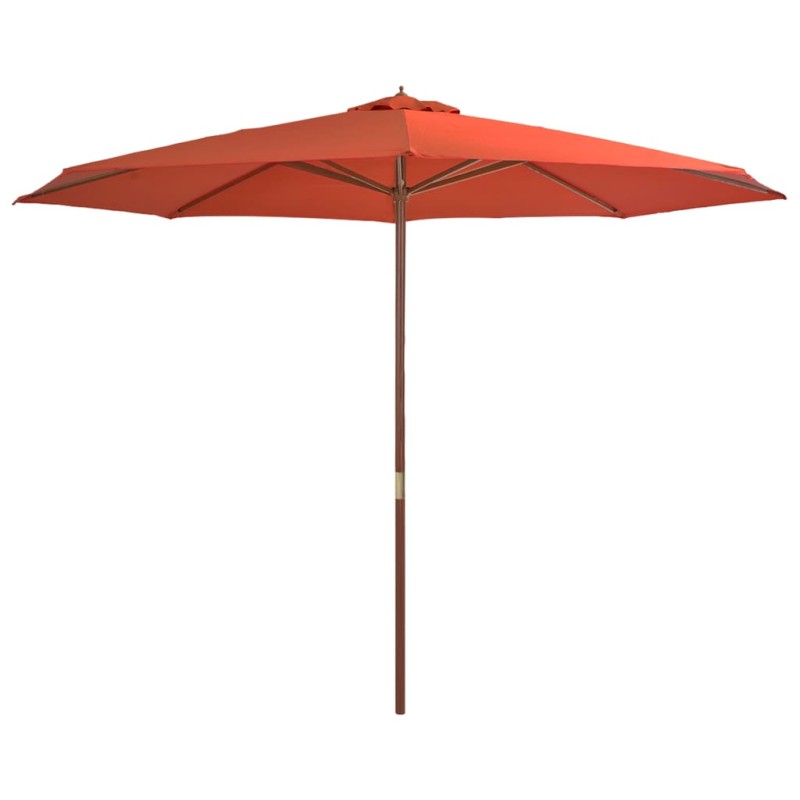 vidaXL Sombrilla de jardín con palo de madera 350 cm terracota vidaXL Sombrilla de jardín con palo de madera 350 cm terracota