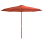 vidaXL Sombrilla de jardín con palo de madera 350 cm terracota vidaXL Sombrilla de jardín con palo de madera 350 cm terracota