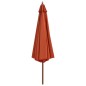 vidaXL Sombrilla de jardín con palo de madera 350 cm terracota vidaXL Sombrilla de jardín con palo de madera 350 cm terracota