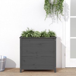vidaXL Jardinera madera maciza de pino gris 82,5x40x78 cm