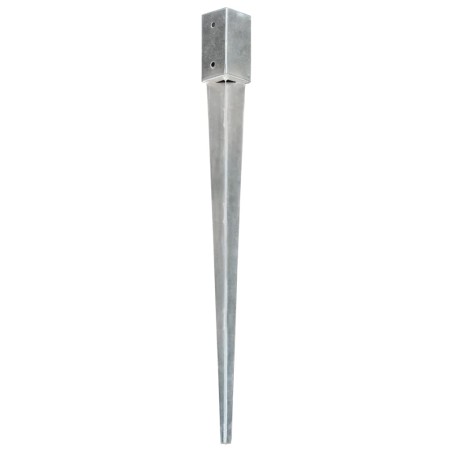 vidaXL Picas de tierra 6 unidades acero galvanizado plateado 7x7x90 cm