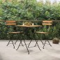 vidaXL Sillas cafetería plegables 2 uds acero y madera maciza de teca