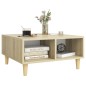 vidaXL Mesa de centro madera contrachapada blanco y roble 60x60x30 cm vidaXL Mesa de centro madera contrachapada blanco y roble 60x60x30 cm