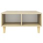 vidaXL Mesa de centro madera contrachapada blanco y roble 60x60x30 cm vidaXL Mesa de centro madera contrachapada blanco y roble 60x60x30 cm