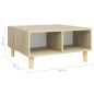vidaXL Mesa de centro madera contrachapada blanco y roble 60x60x30 cm vidaXL Mesa de centro madera contrachapada blanco y roble 60x60x30 cm