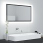vidaXL Espejo de baño acrílico gris brillo 80x8,5x37 cm vidaXL Espejo de baño acrílico gris brillo 80x8,5x37 cm