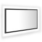 vidaXL Espejo de baño acrílico gris brillo 80x8,5x37 cm vidaXL Espejo de baño acrílico gris brillo 80x8,5x37 cm