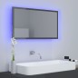 vidaXL Espejo de baño acrílico gris brillo 80x8,5x37 cm vidaXL Espejo de baño acrílico gris brillo 80x8,5x37 cm