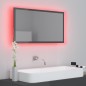 vidaXL Espejo de baño acrílico gris brillo 80x8,5x37 cm vidaXL Espejo de baño acrílico gris brillo 80x8,5x37 cm