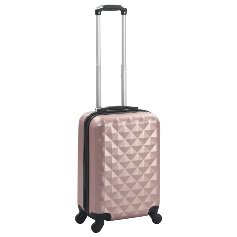 vidaXL Maleta con ruedas trolley rígida rosa dorado ABS vidaXL Maleta con ruedas trolley rígida rosa dorado ABS