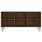 vidaXL Mueble de TV patas de madera maciza marrón roble 103,5x30x50 cm
