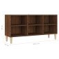 vidaXL Mueble de TV patas de madera maciza marrón roble 103,5x30x50 cm