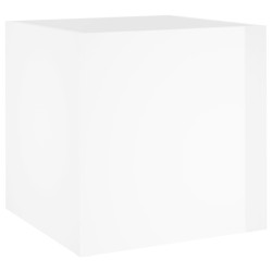 vidaXL Jardinera de madera contrachapada blanco brillante 40x40x40 cm