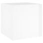 vidaXL Jardinera de madera contrachapada blanco brillante 40x40x40 cm