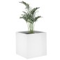 vidaXL Jardinera de madera contrachapada blanco brillante 40x40x40 cm