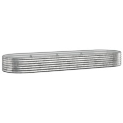 vidaXL Jardinera arriate acero recubrimiento polvo plata 322x100x36 cm