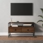 vidaXL Mueble para TV madera contrachapada roble marrón 80x35x45 cm vidaXL Mueble para TV madera contrachapada roble marrón 80x35x45 cm