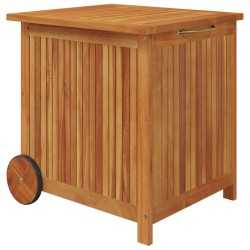 vidaXL Caja de almacenaje de jardín ruedas acacia maciza 60x50x58 cm 