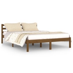 vidaXL Estructura de cama madera maciza de pino marrón miel 140x200 cm