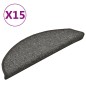 vidaXL Alfombras de peldaños de escalera 15 uds gris oscuro 56x17x3 cm vidaXL Alfombras de peldaños de escalera 15 uds gris oscuro 56x17x3 cm