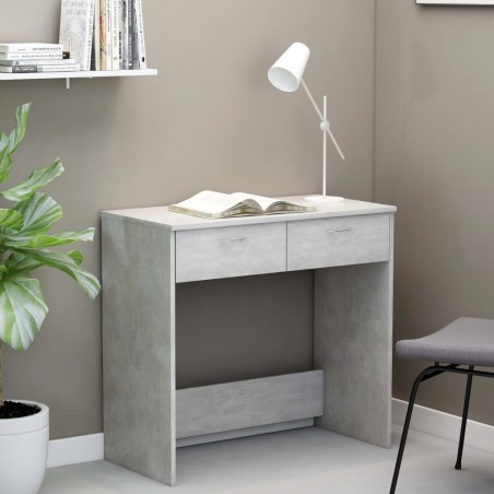 vidaXL Escritorio de madera contrachapada gris hormigón 80x40x75 cm